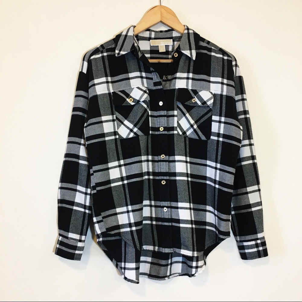 NWOT Michael Kors Flannel With Gold Buttons